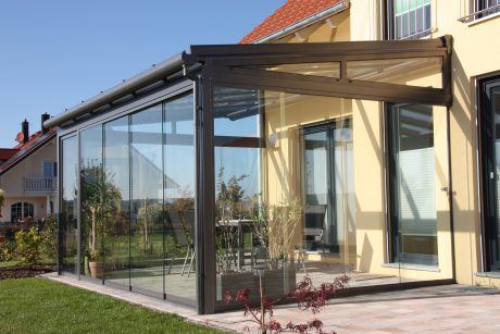 Terrassenüberdachung aus Aluminium und Glas - Schatteria