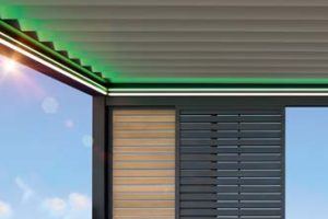 Mit Warema Schiebeläden können Sie Ihr Lamellendach mit Lerchenholz oder Aluminium individualisieren